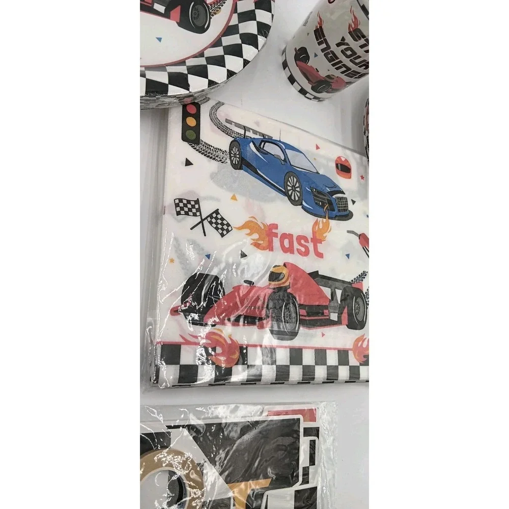 200pc 24 Setting Race Car Birthday Party Decorations Plates‎ Napkins Cups
